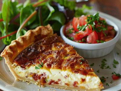 Quiche lorraine traditionnelle : Recette facile et savoureuse