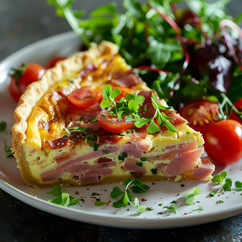 Quiche sans pâte au jambon : Recette facile et savoureuse 2 Quiche sans pâte au jambon