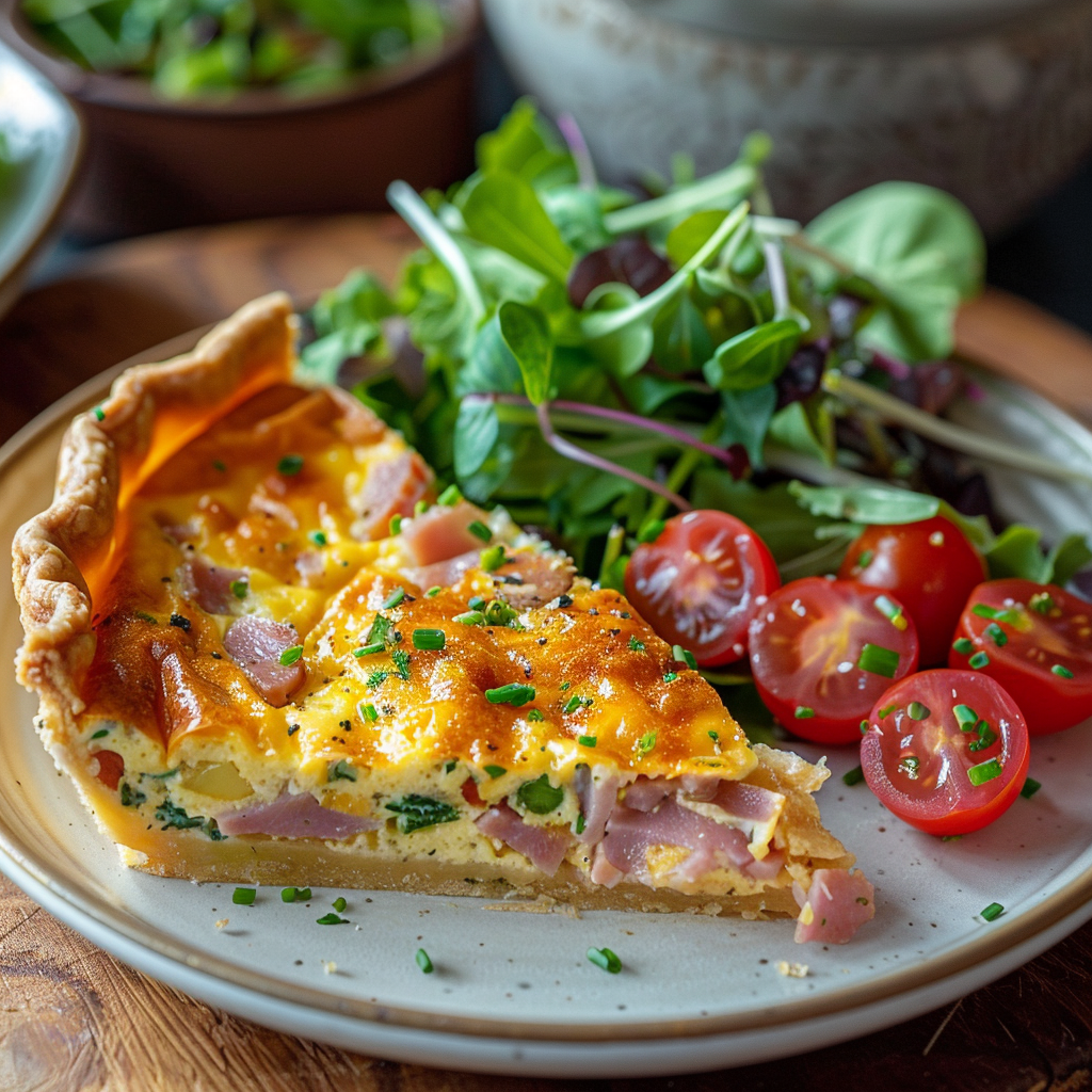 Quiche sans pâte au jambon : Recette facile et savoureuse 4 Quiche sans pâte au jambon