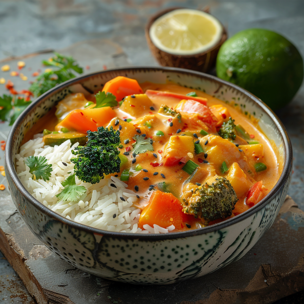 Sauce curry coco végétarienne