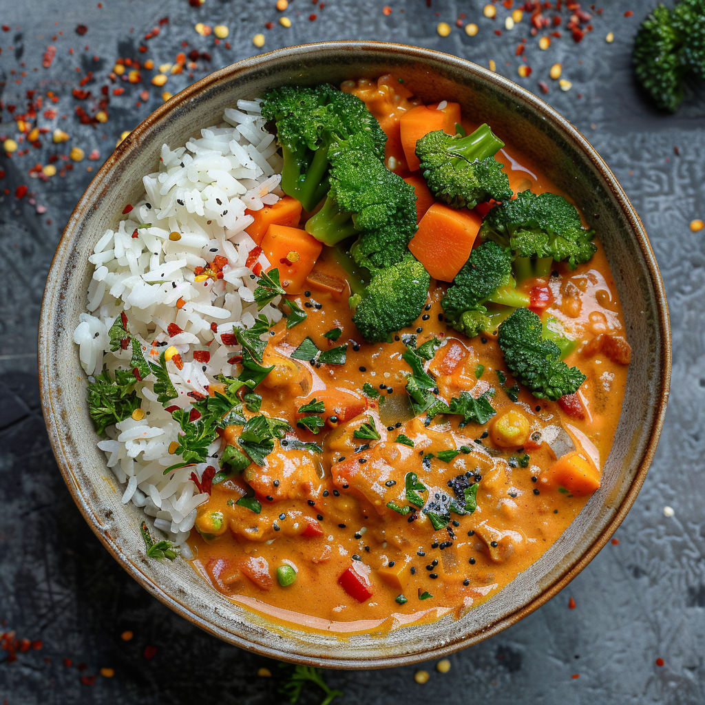 Sauce curry coco végétarienne