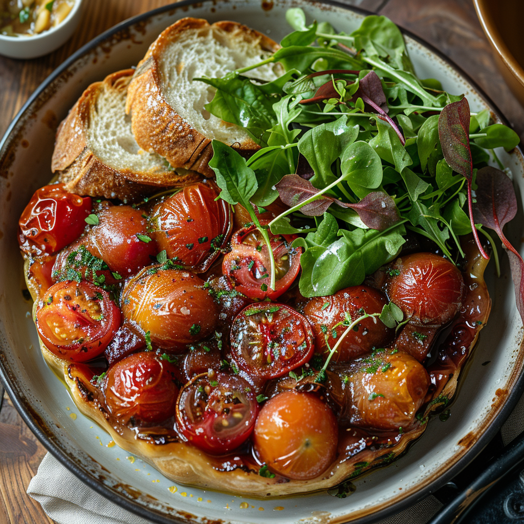 Tarte tatin de tomates cerises