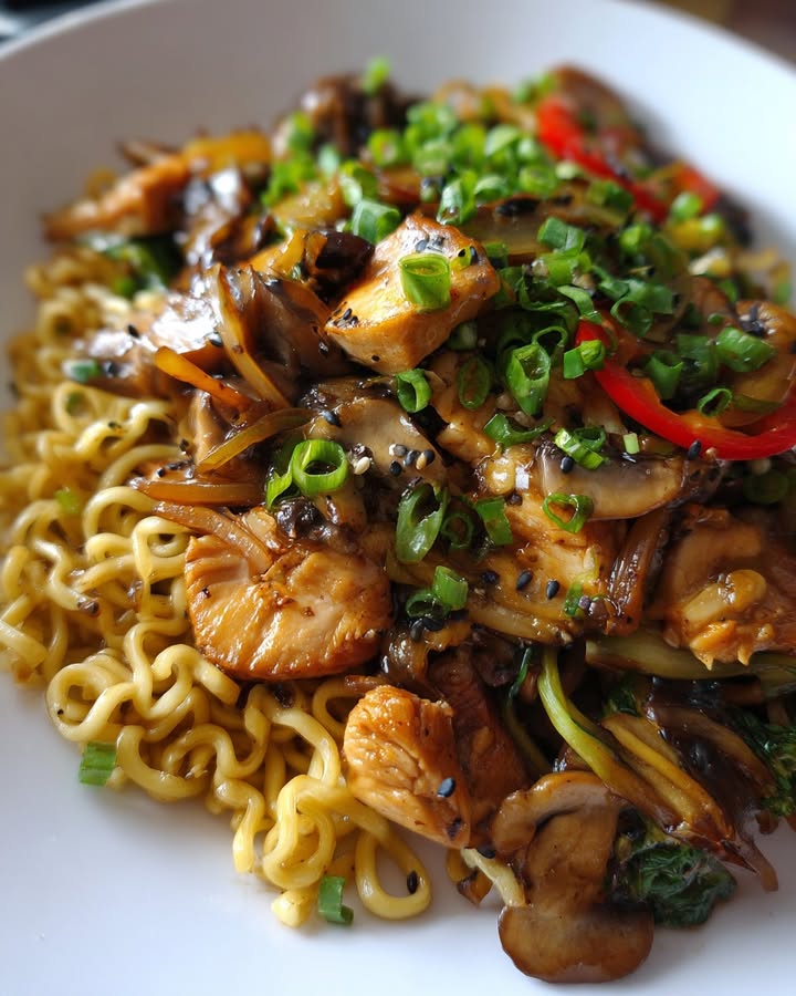 Wok Ramen Poulet Savoureux : Recette Facile et Rapide 1 Wok Ramen Poulet
