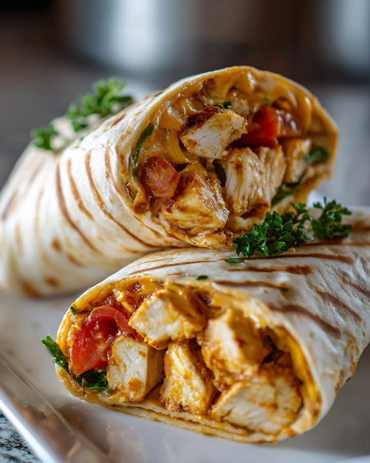 Wraps Poulet Fromage : Recette Facile et Savoureuse 1 Wraps Poulet Fromage