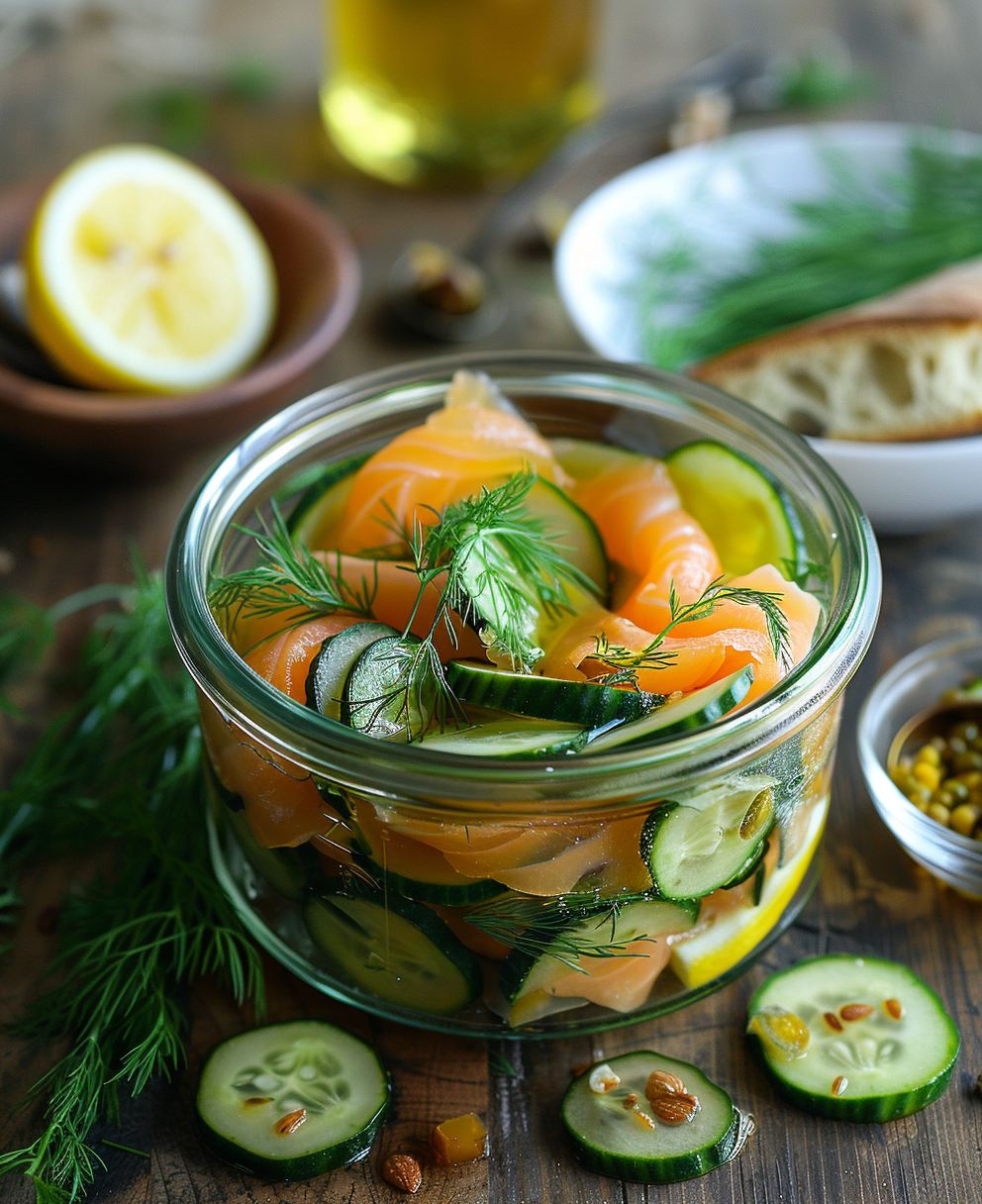 recette verrine concombre saumon