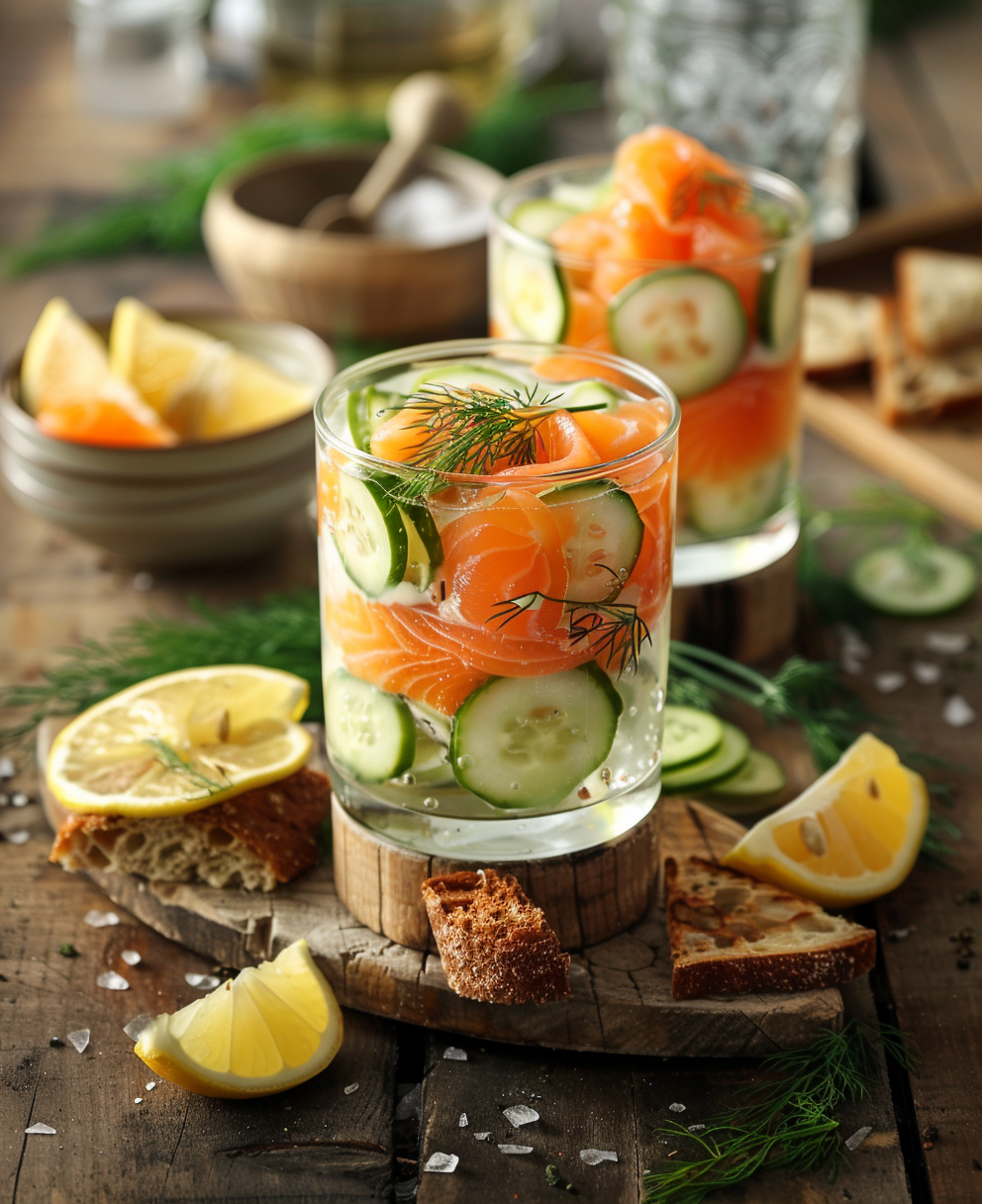recette verrine concombre saumon