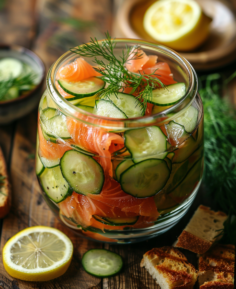 recette verrine concombre saumon
