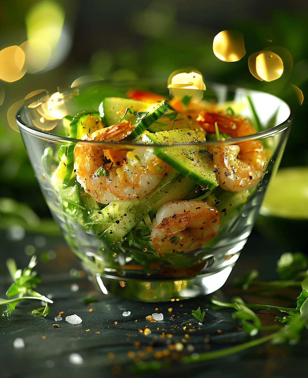 recette verrine crevettes avocat