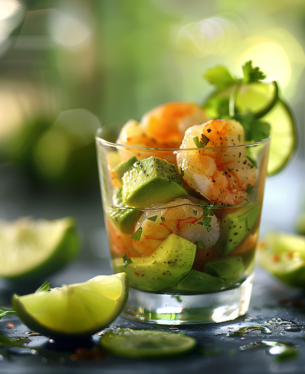 recette verrine crevettes avocat