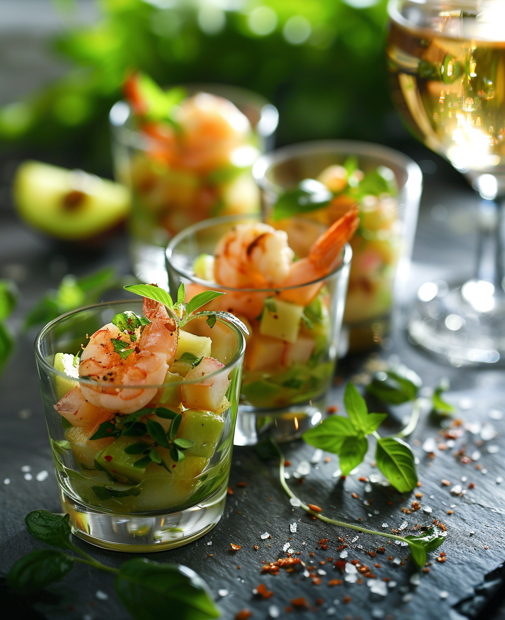 recette verrine crevettes avocat