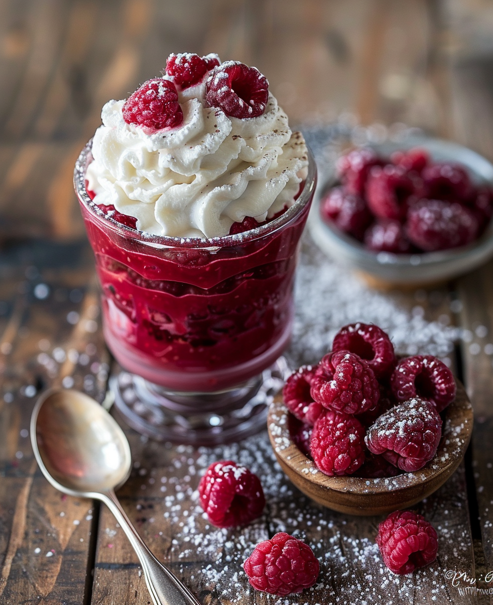 recette verrine framboise