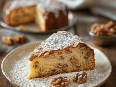 Cake au yaourt et noix : Recette facile et savoureuse