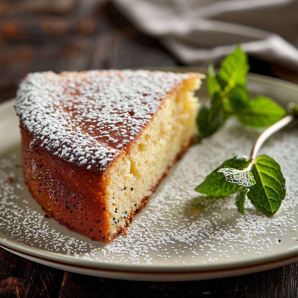 Cake citron‑pavot