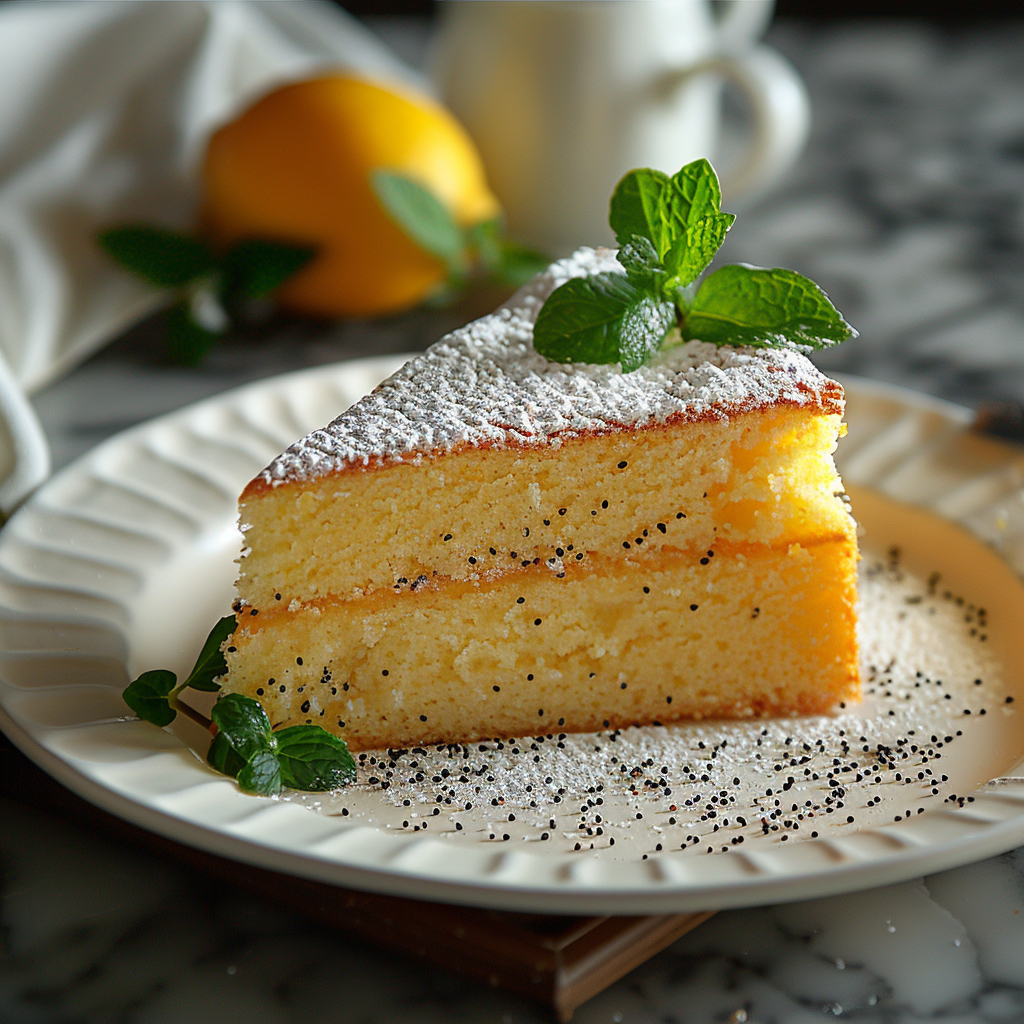 Cake citron‑pavot