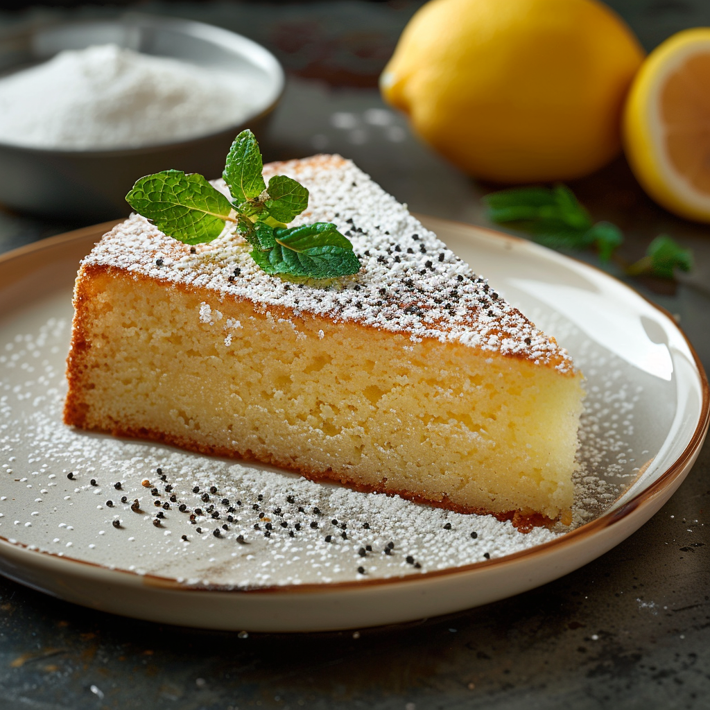 Cake citron‑pavot