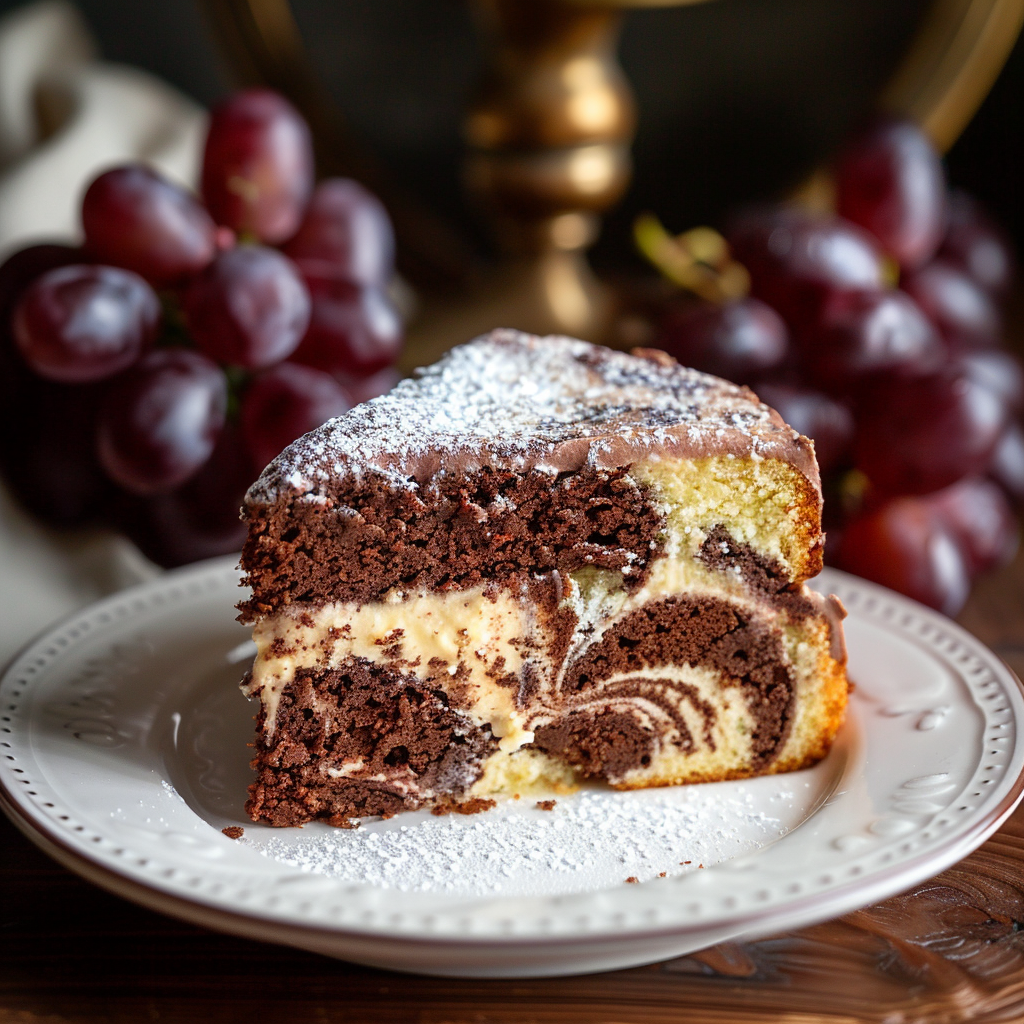 Cake marbré chocolat‑vanille