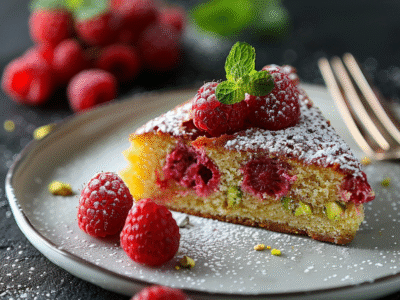 Cake pistache‑framboise : Recette facile et savoureuse