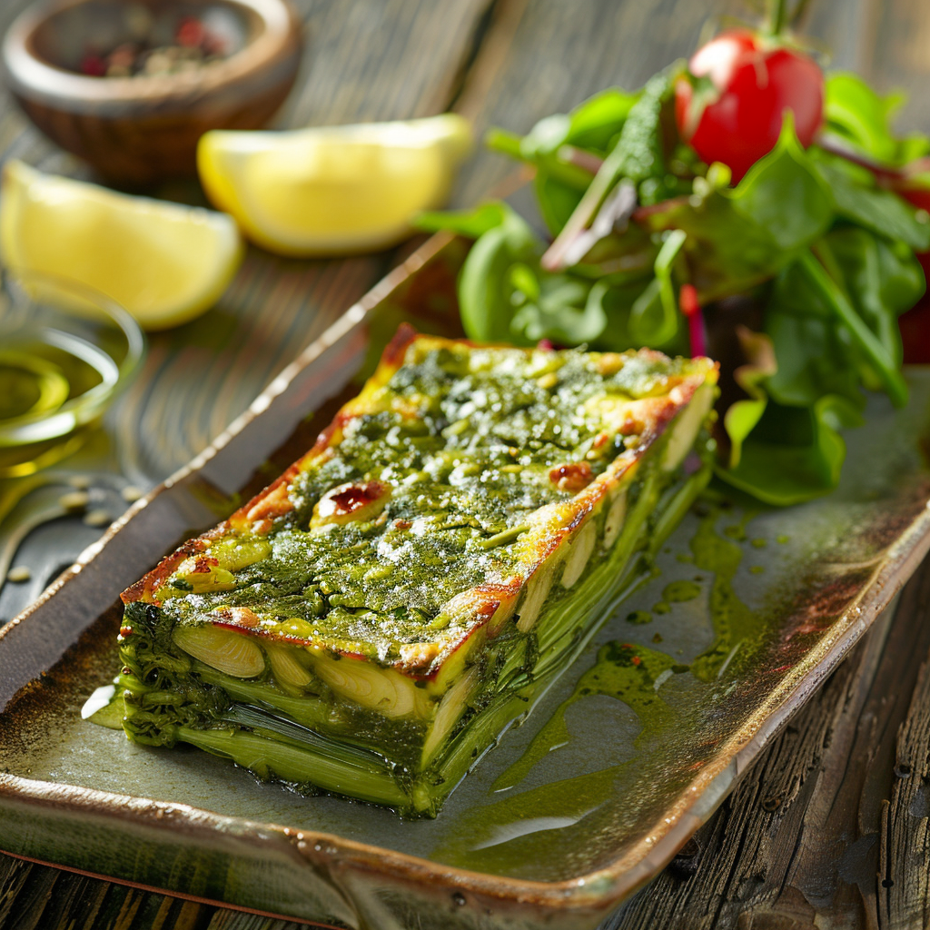 Cake salé asperges‑pesto