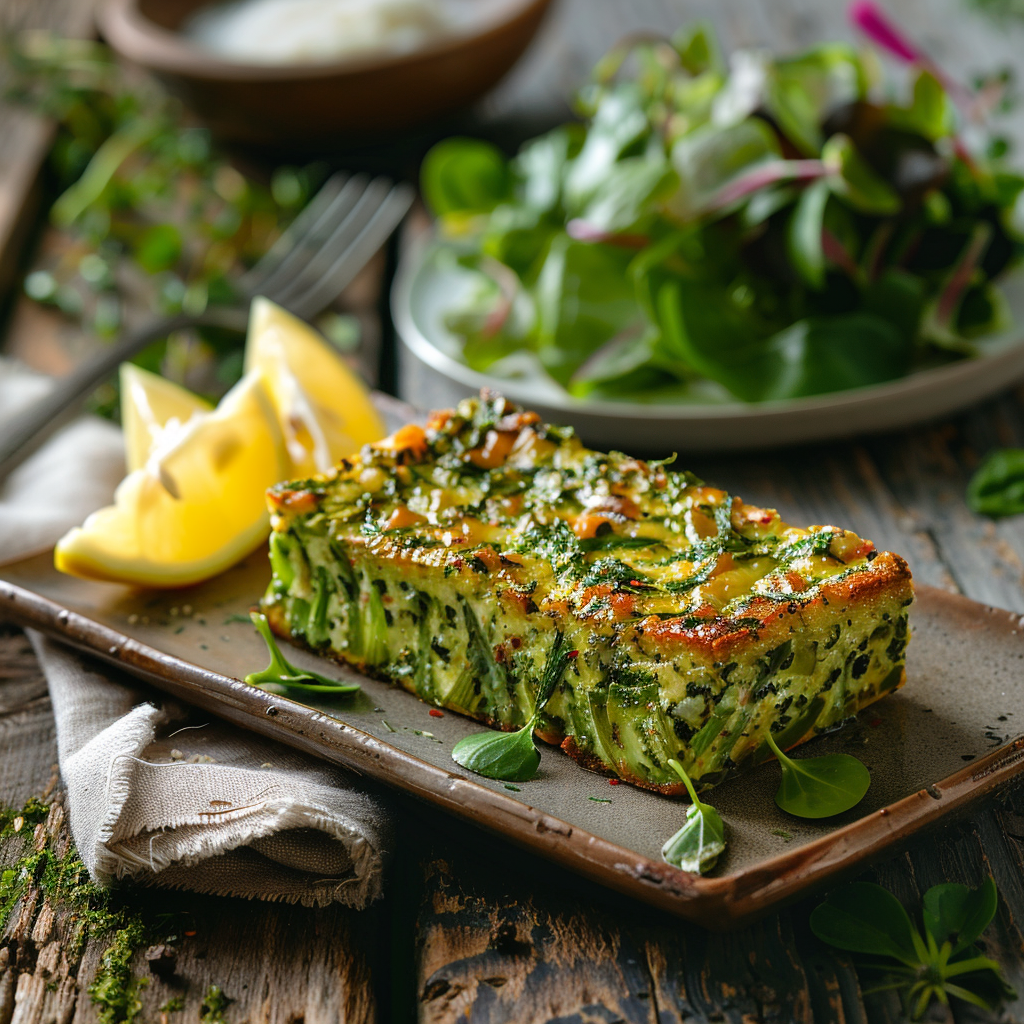 Cake salé asperges‑pesto