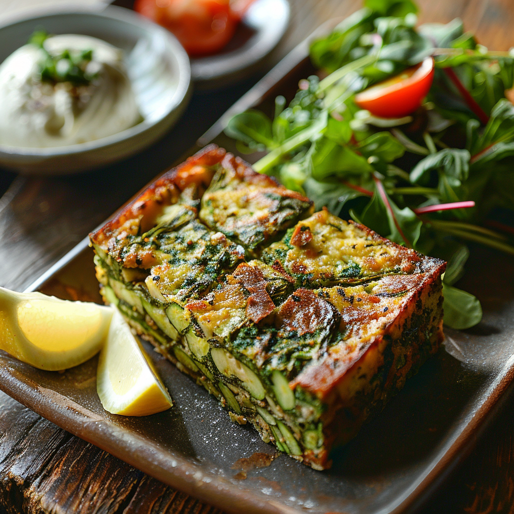 Cake salé asperges‑pesto