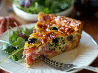 Cake salé jambon-olives : Recette facile et savoureuse