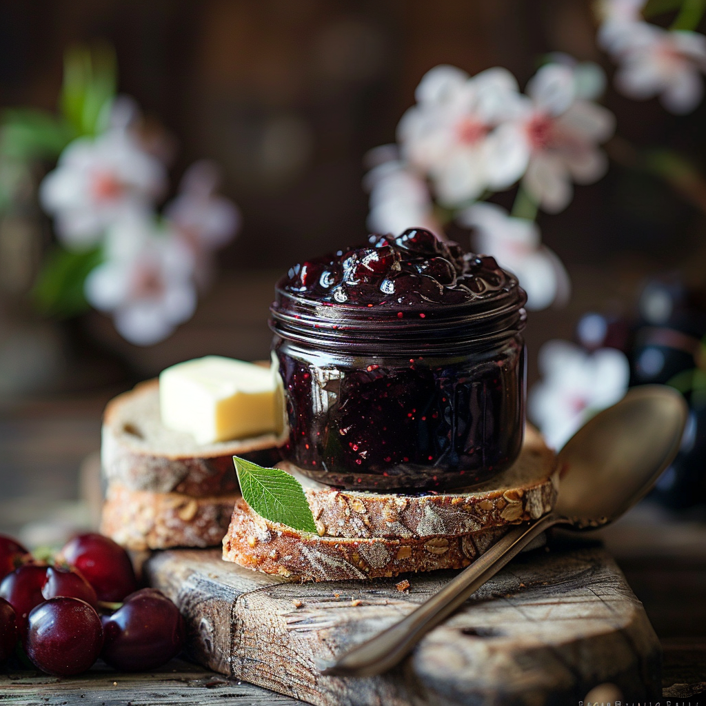 Confiture de cerises noires