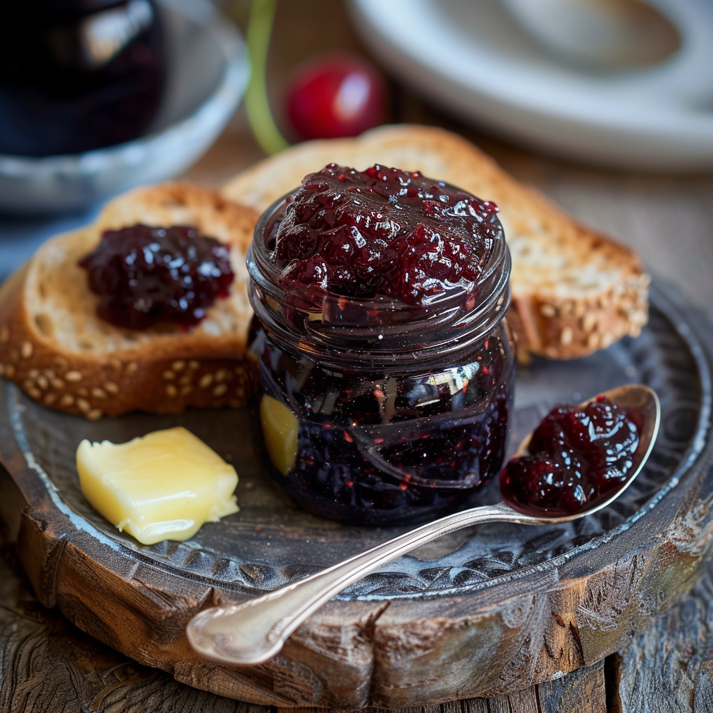 Confiture de cerises noires