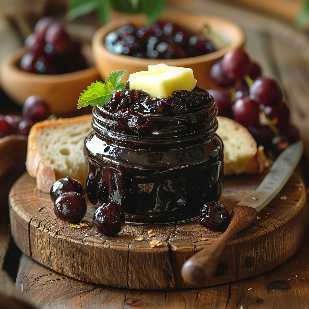 Confiture de cerises noires