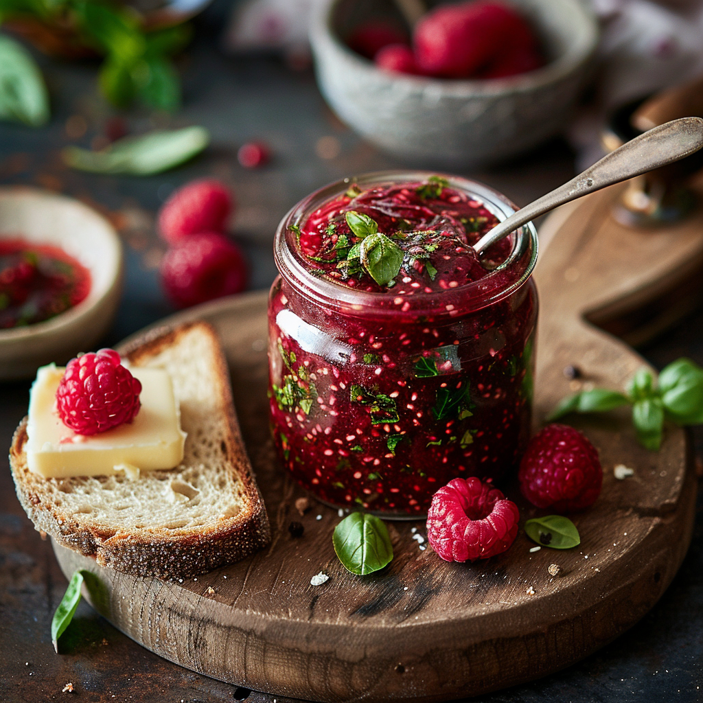 Confiture de framboises au basilic : Recette facile et savoureuse 5 Confiture de framboises au basilic