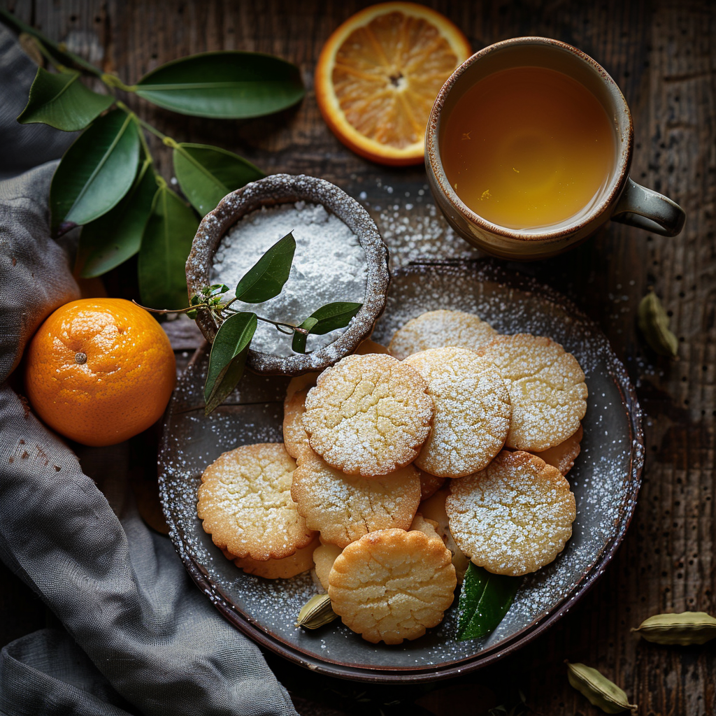 Cookies sablés orange‑cardamome