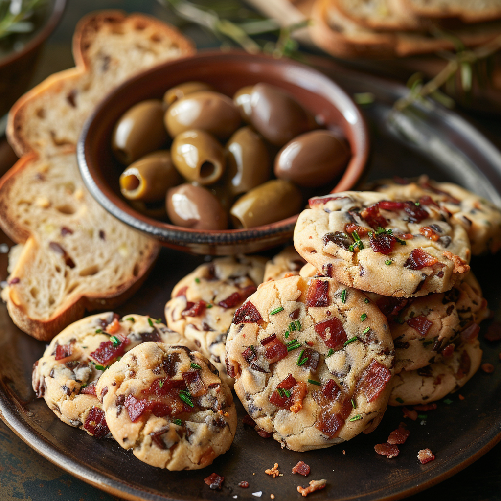 Cookies salés apéro bacon‑cheddar