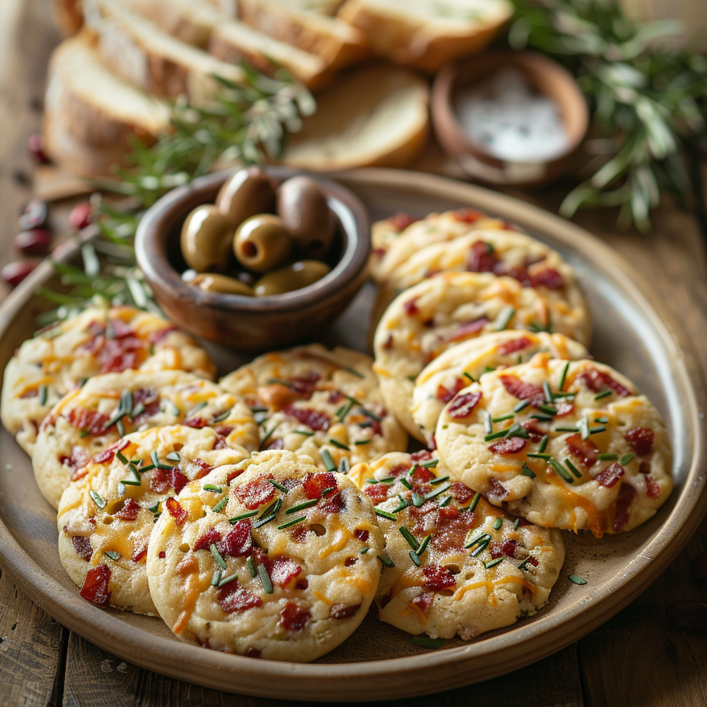 Cookies salés apéro bacon‑cheddar