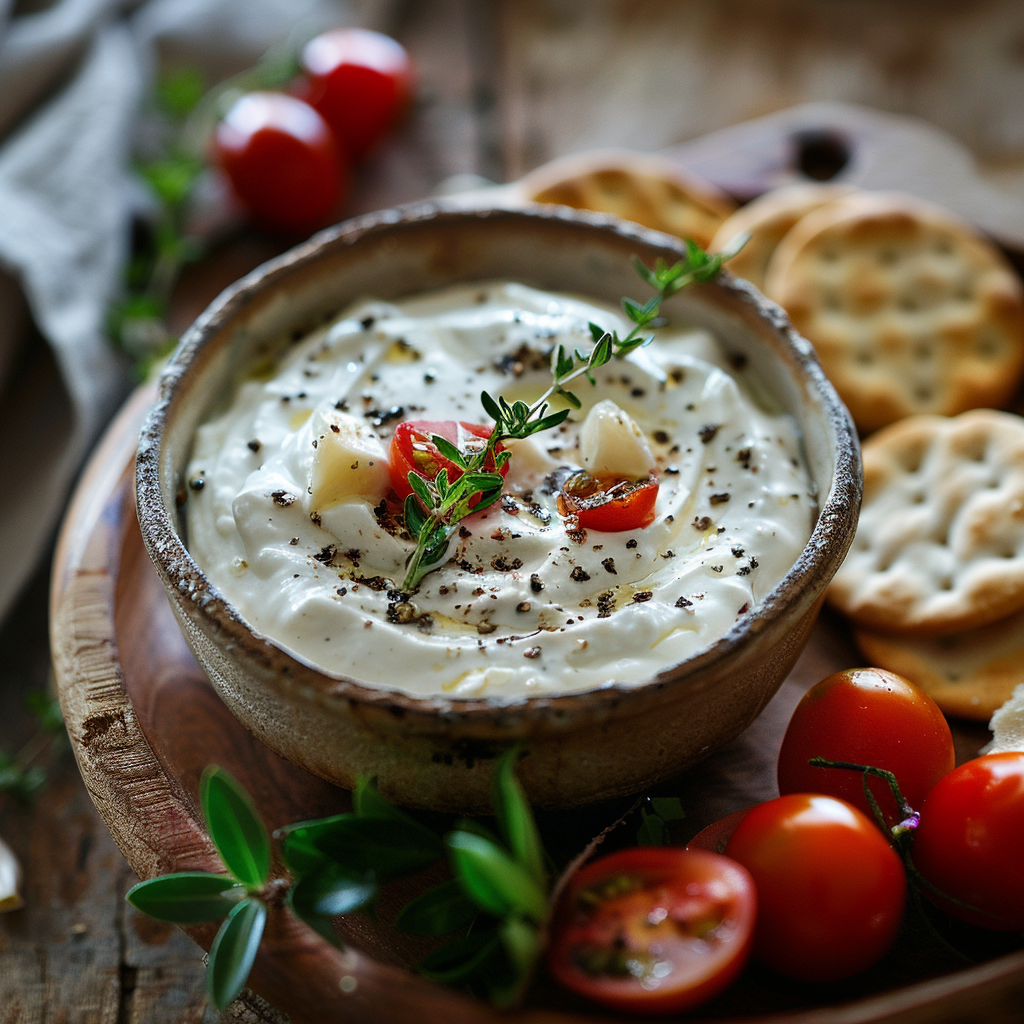 Fromage blanc ail‑fines herbes maison
