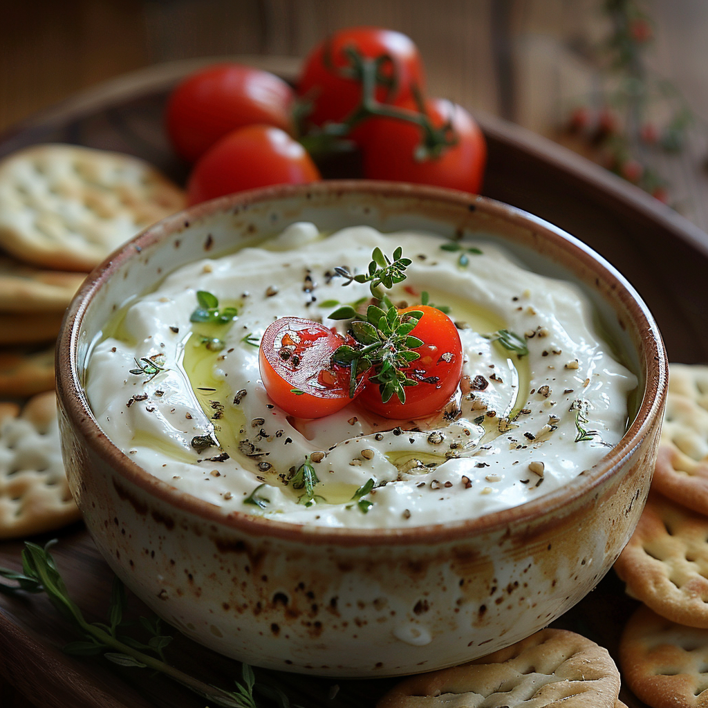 Fromage blanc ail‑fines herbes maison