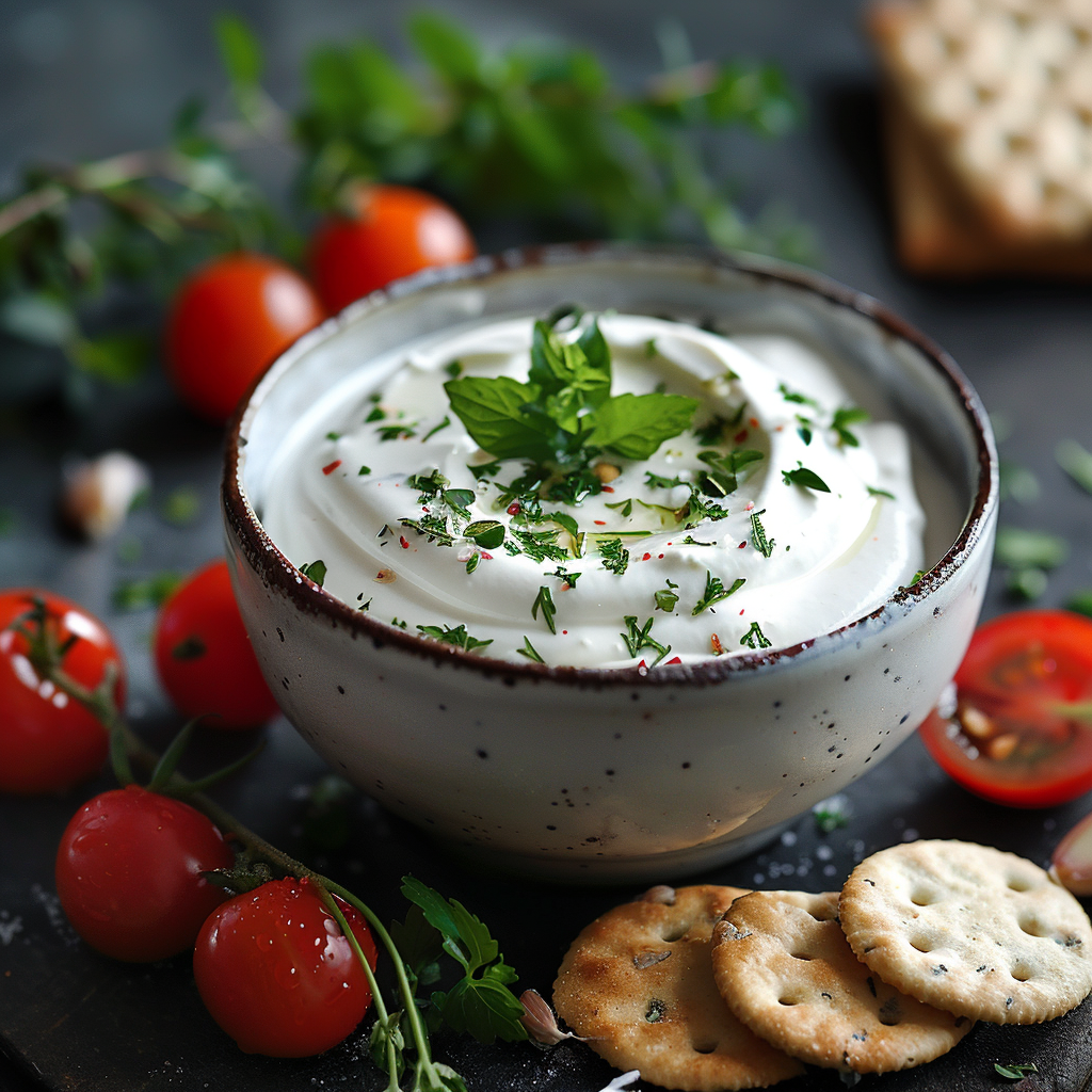 Fromage blanc ail‑fines herbes maison
