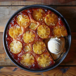 Gâteau renversé à l’ananas : Recette facile et savoureuse