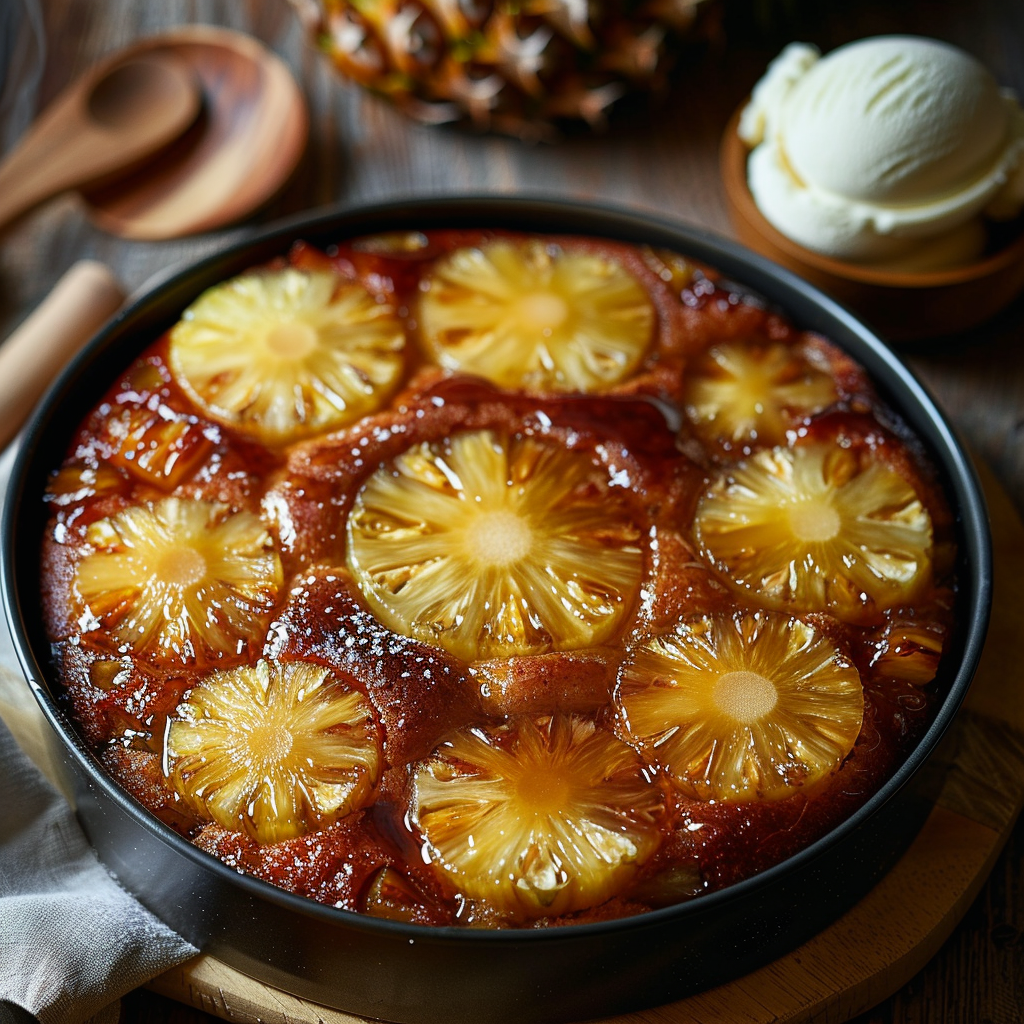 Gâteau renversé à l’ananas : Recette facile et savoureuse 4 Gâteau renversé à l’ananas