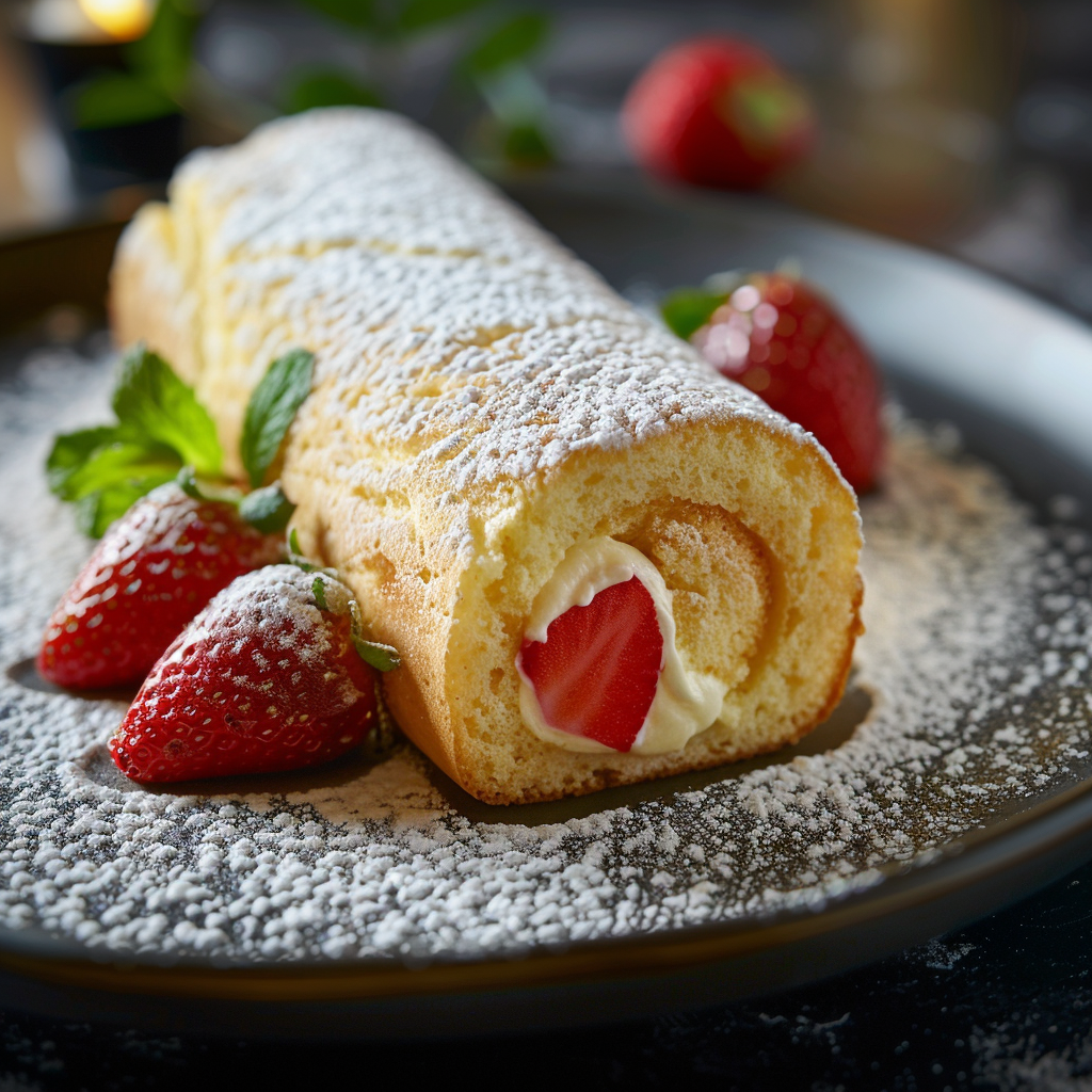 Gâteau roulé à la vanille