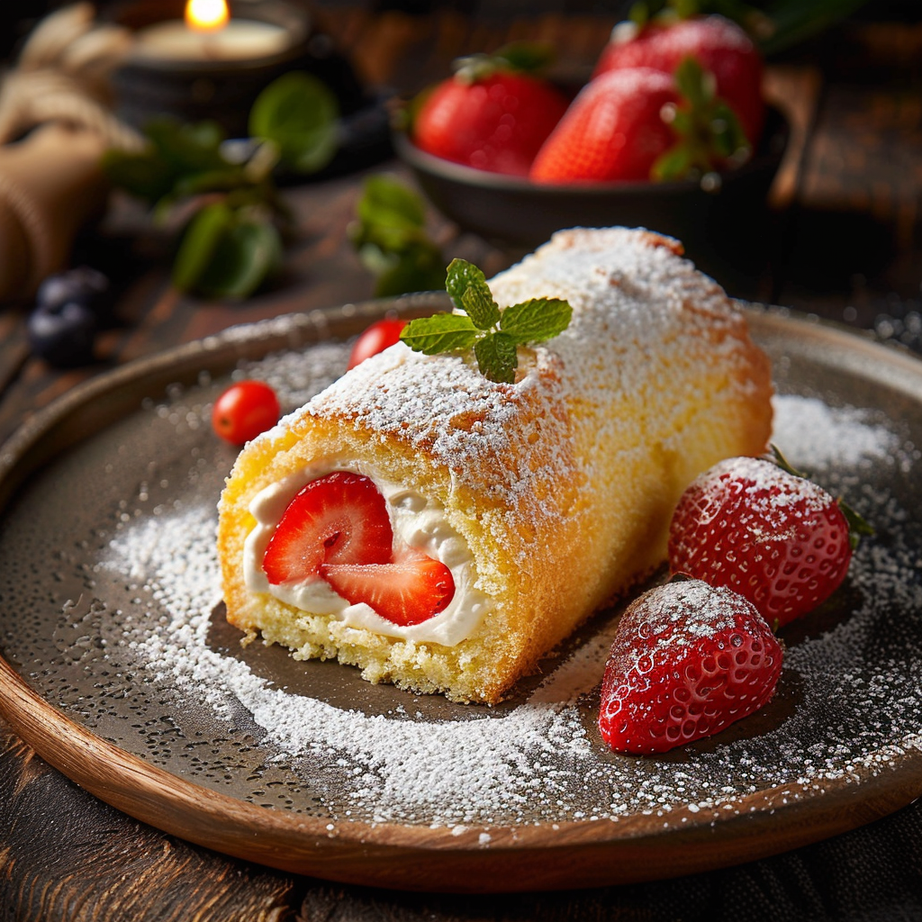 Gâteau roulé à la vanille