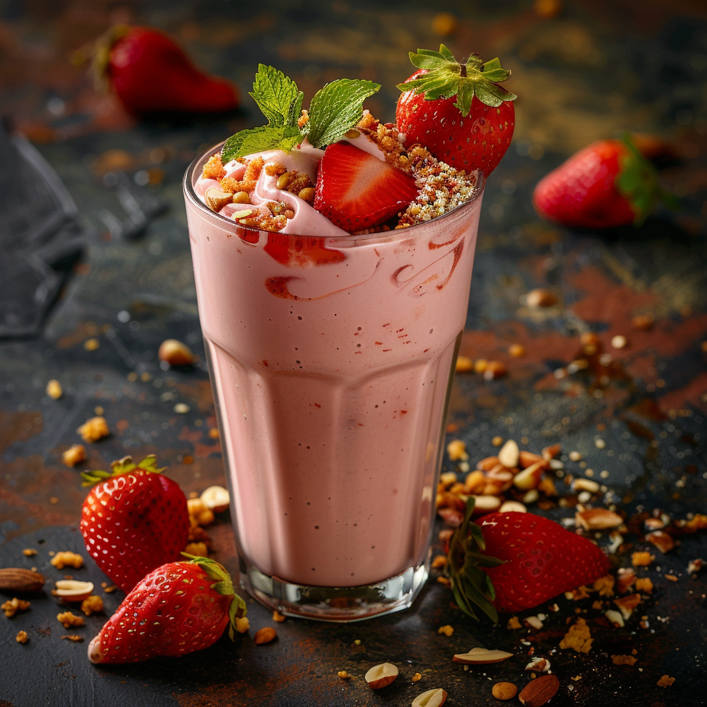 Glace vegan lait d’amande fraise