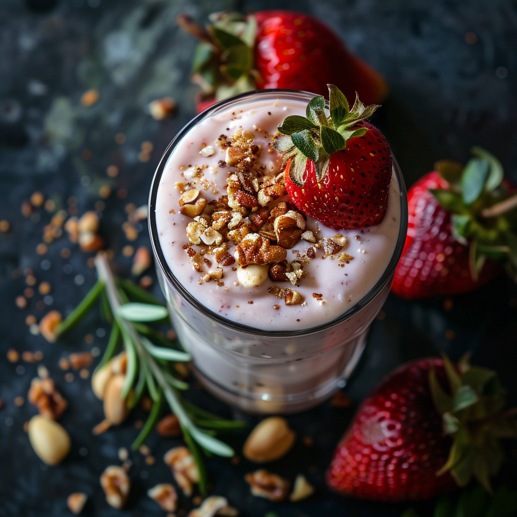 Glace vegan lait d’amande fraise