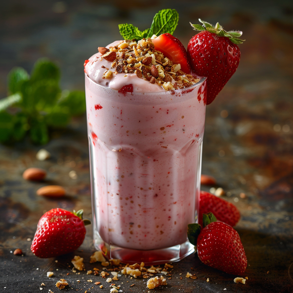 Glace vegan lait d’amande fraise