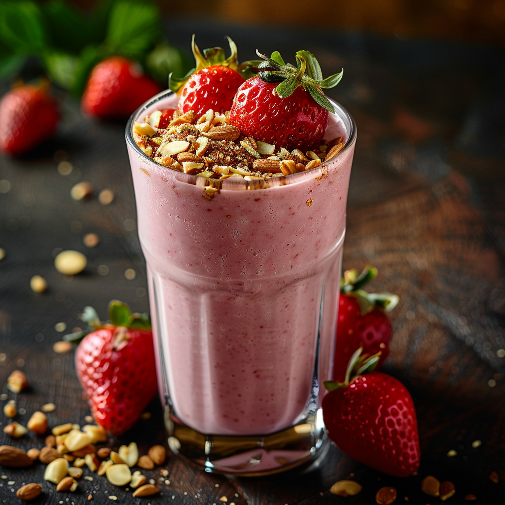 Glace vegan lait d’amande fraise