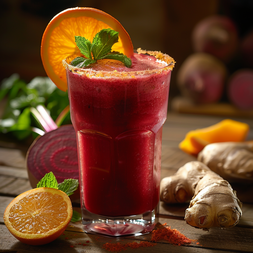 Jus betterave‑orange‑gingembre
