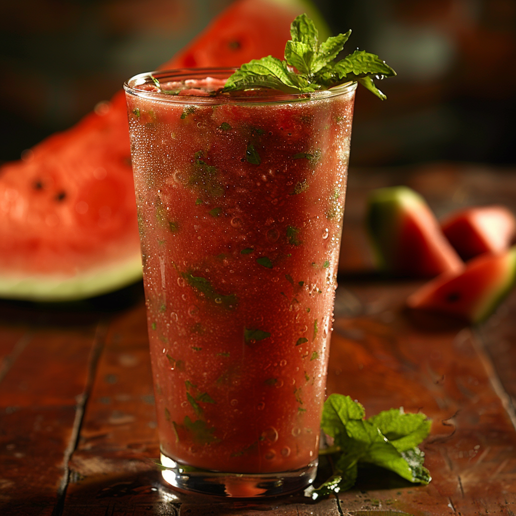Jus pastèque‑menthe rafraîchissant