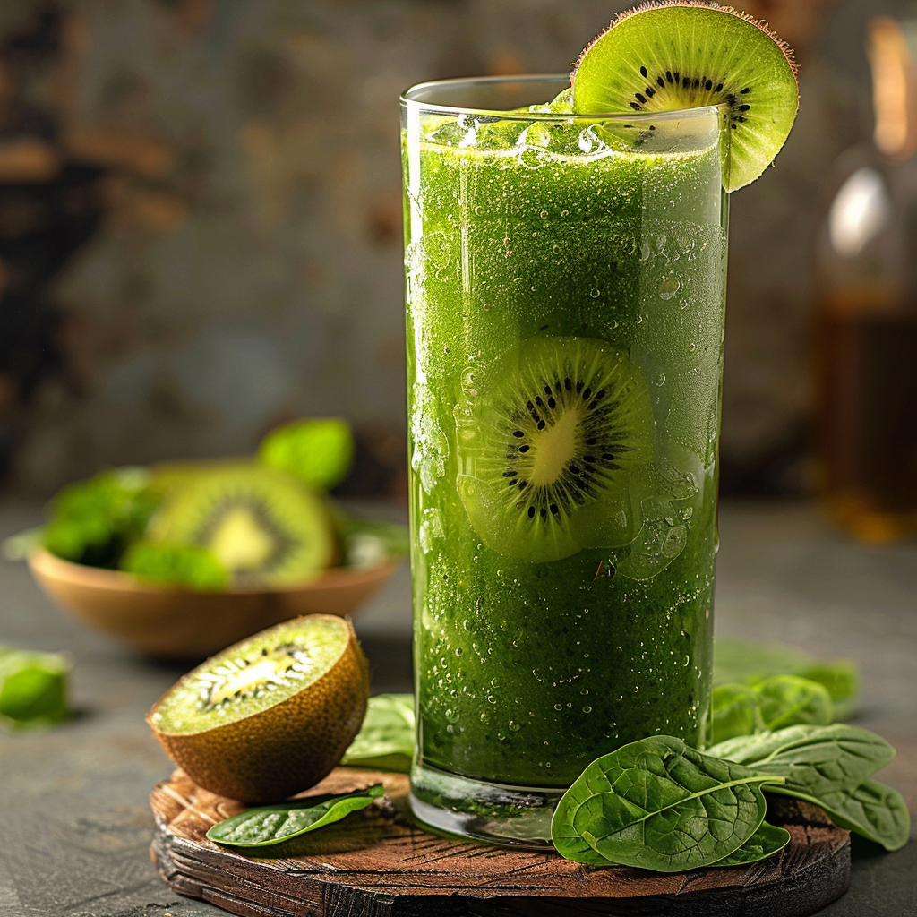 Jus vert détox épinards‑kiwi