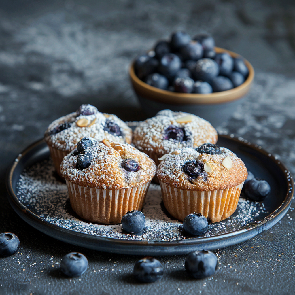 Muffins myrtilles et amande