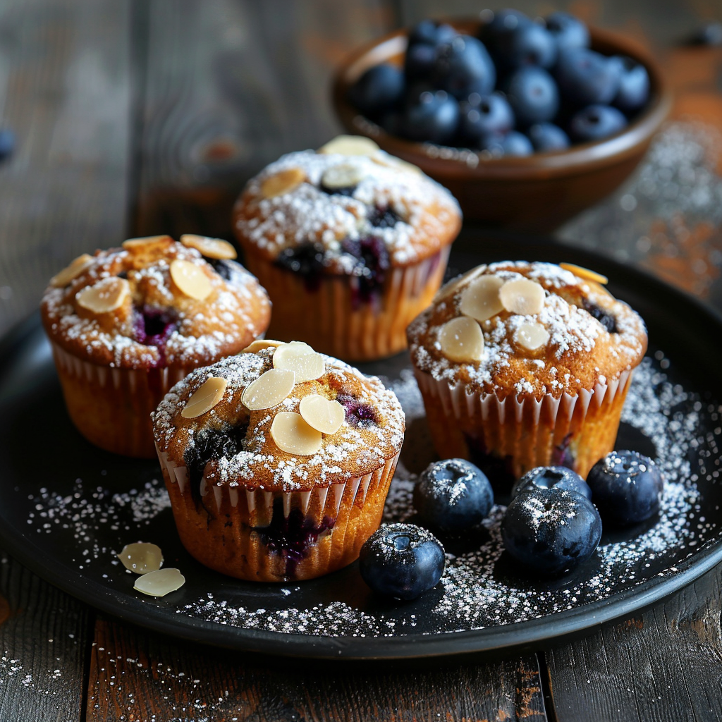 Muffins myrtilles et amande