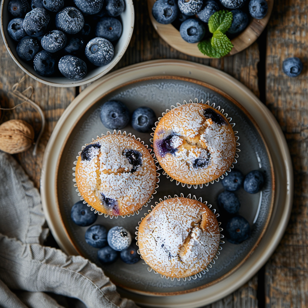 Muffins myrtilles et amande