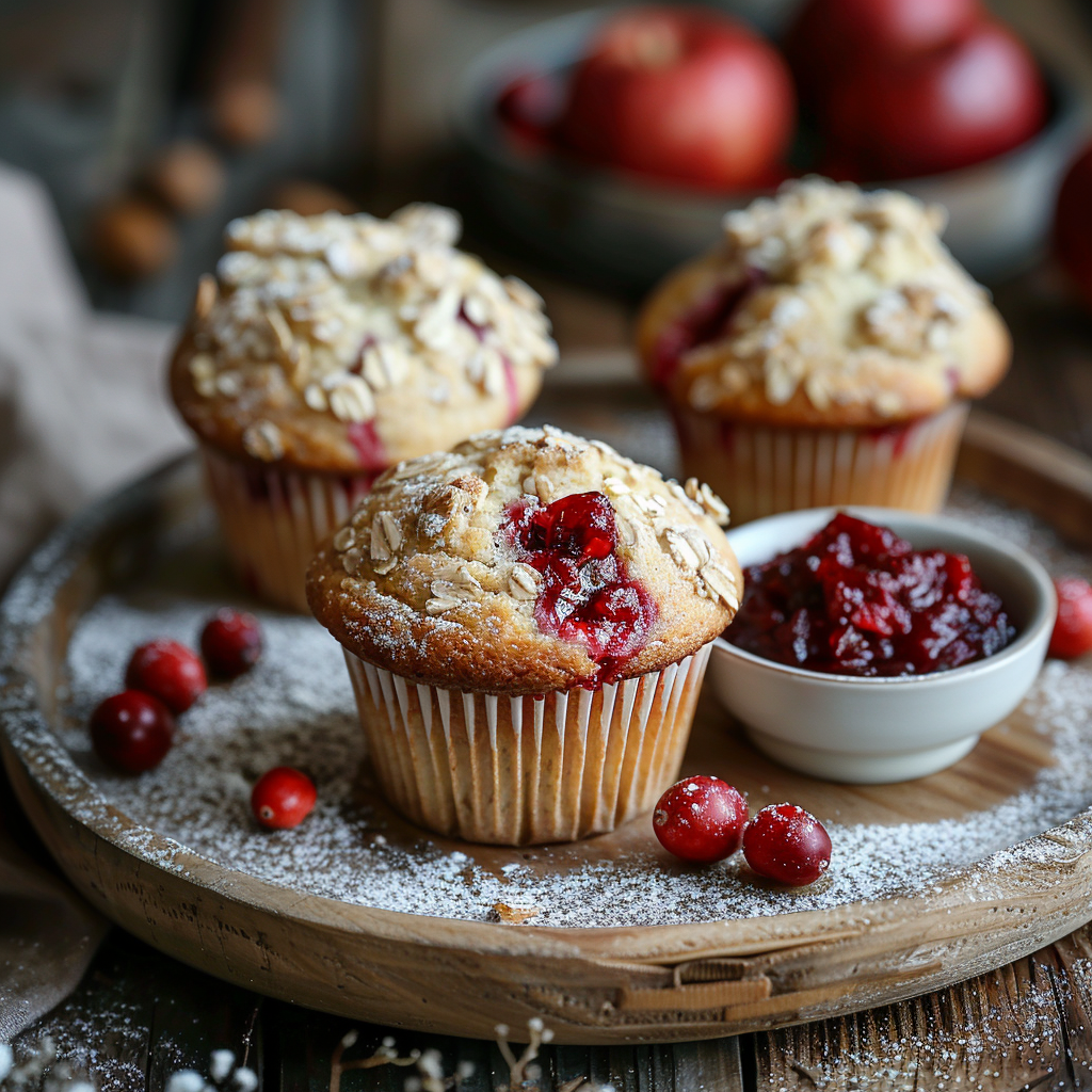 Muffins pomme‑canneberge